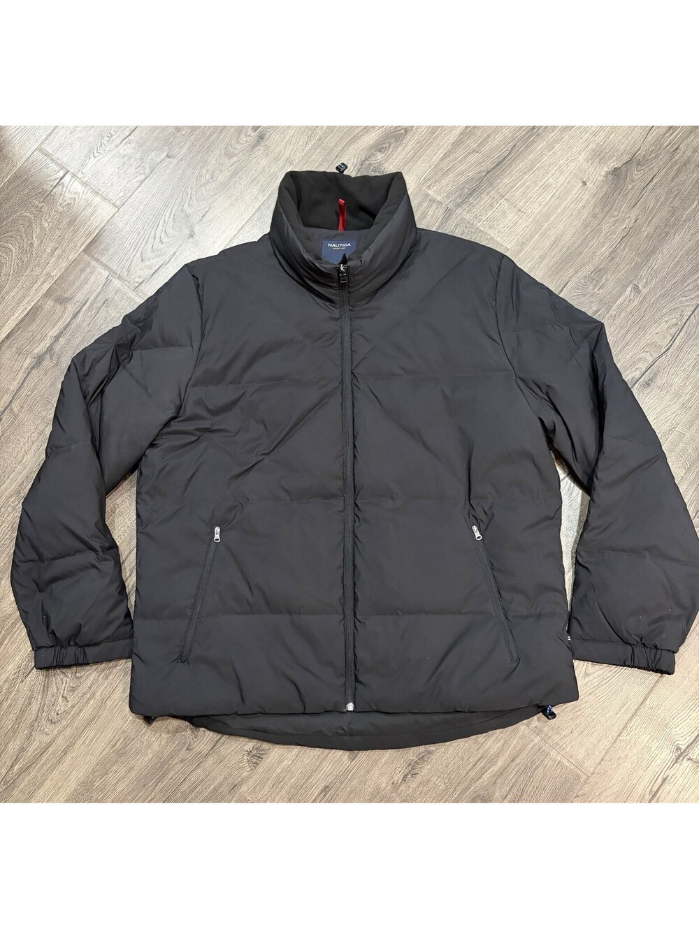 Nautica Men’s Quilted Down Puffer Performance Jacket Black XXL Spandex Blend